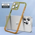 thumbnail image 1 of Custom Color Phone Edge Frame Bumper Phone Case for iPhone 15 14 Plus 13 12 11 Pro Max Matte Plating Shockproof Lens Glass Cover 14 Pro Green Khaki, 1 of 6