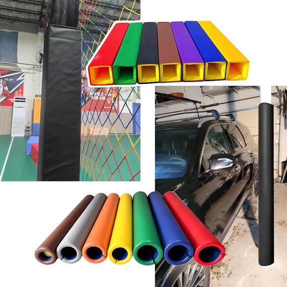 Custom Color/Size Pole Padding, Basement Garage Gym Equipment Pole Post Foam Crash Mat Square/Round, Column Padding Wrap Covering Pad for Kids Injured & Car Damage