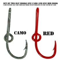 Set of Two hat Hook pins one camo and one red (Camo - Red - 2, hat hook 