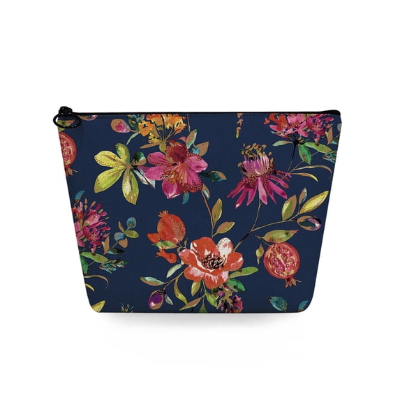 Custom Colorful Florals Printing Women's Cosmetic Bag Gift Plant Pattern Makeup Organizer Casual Beautiful Travel Toiletry Bags
