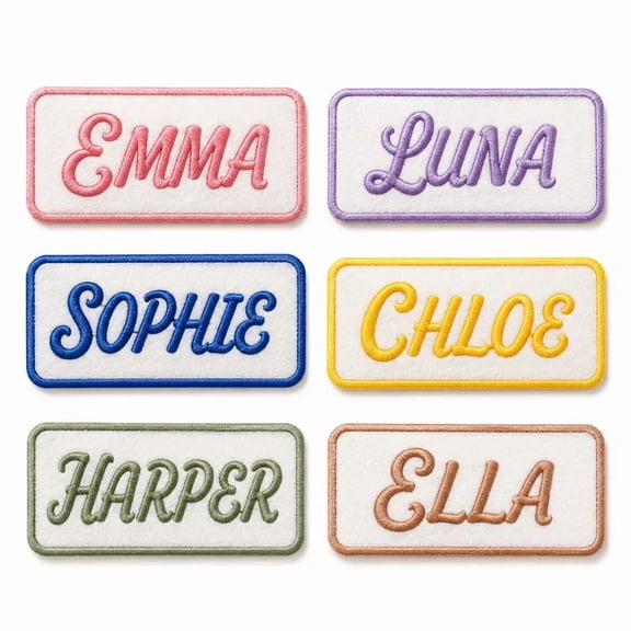 Custom Colorful Name Patches Embroidered, Embroidery Name Patch | for Clothes,Backpacks,Pets,Daycare & Work Shirts,Gifts