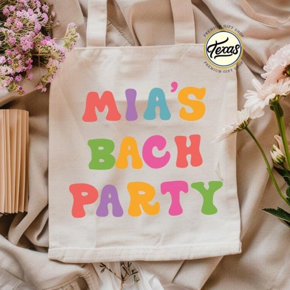 Custom Colorful Text Tote Bag Personalized Party Favor