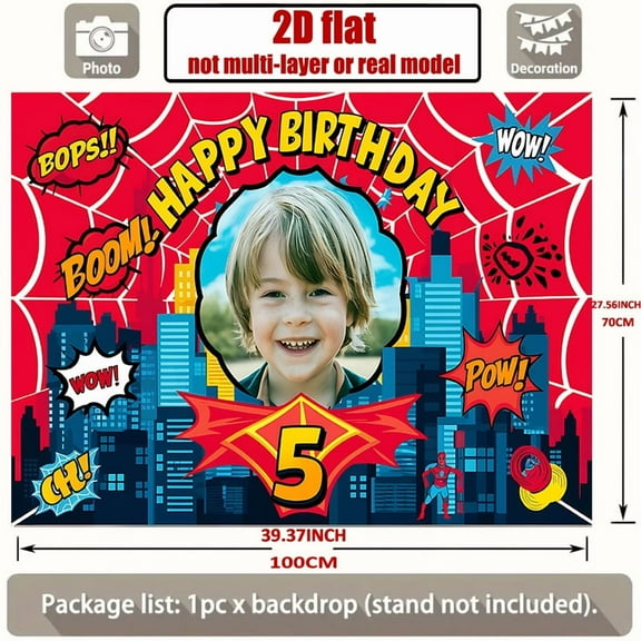 Custom Comic Cityscape Design Party Decorations Banner  Sign Backdrop Photo Booth Props Background Party Favors