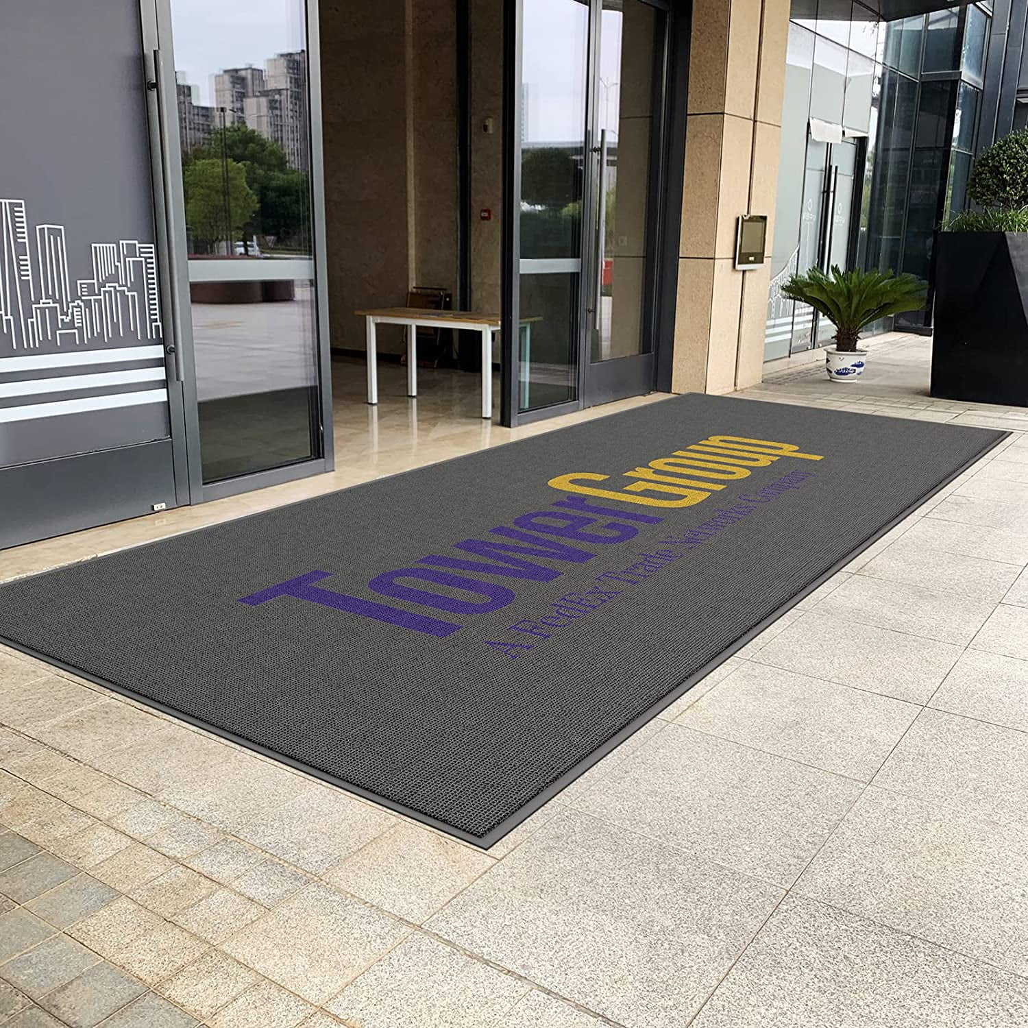 Custom Commercial Floor Mats Personalized Logo Text Entrance Door Mat NonSlip Area Rugs Stain