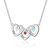 MEMENTOS JEWELRY Mementos Personalized Family Women's (Mother's) Necklace Sterling Silver with 3 Name & Birthstone