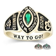 Mementos PJM Custom Women's Class Rings Sterling Silver for High School & College-Gold-Journey