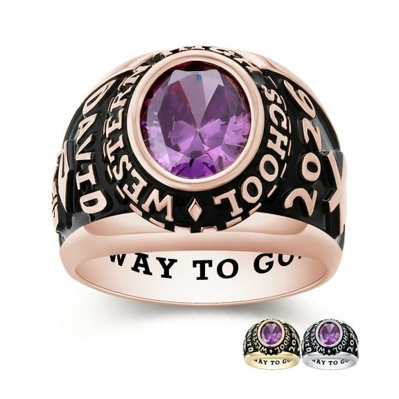 Mementos PJM Custom X-Large Men's Class Rings Sterling Silver for High School and College Graduation