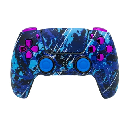 Custom Controllerzz Custom Wireless Controller Compatible with PS5 - Multiple Designs Available (Midnight Surge & Purple Chrome Inserts)