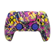Custom Controllerzz Custom Wireless Controller Compatible with PS5 - Multiple Designs Available Neon Drip & Gold Chrome Inserts