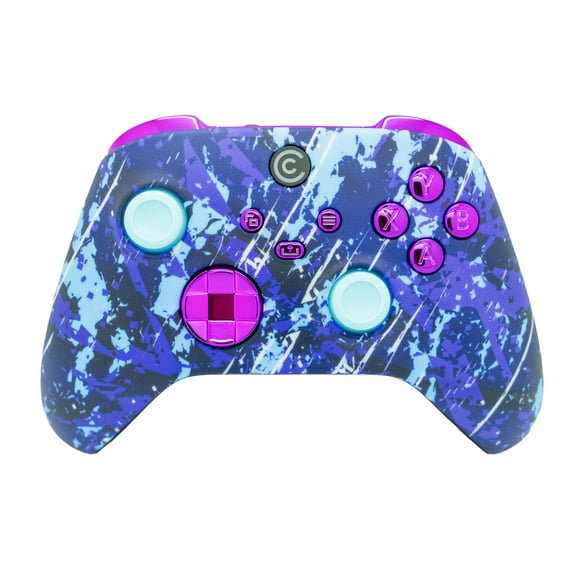 Custom Controllerzz Designer Series Custom Wireless Controller for PC, Windows, Series X/S & One - Multiple Designs Available (Midnight Surge & Purple Chrome Inserts)