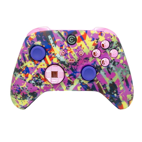 Custom Controllerzz Designer Series Custom Wireless Controller for PC, Windows, Series X/S & One - Multiple Designs Available (Neon Drip & Pink Chrome Inserts)
