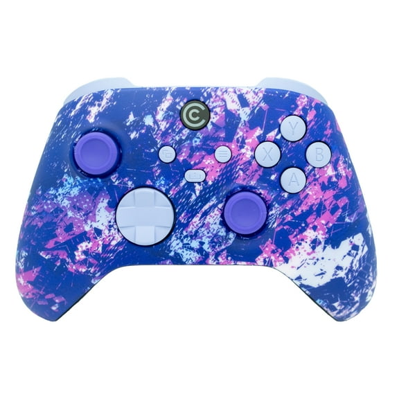 Custom Controllerzz Designer Series Custom Wireless Controller for PC, Windows, Series X/S & One - Multiple Designs Available (Purple Chaos & Light Violet Inserts)