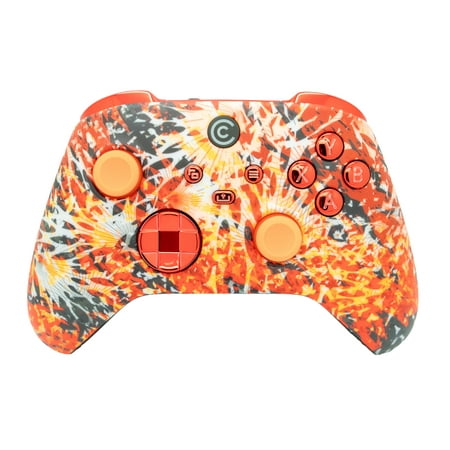 Custom Controllerzz Designer Series Custom Wireless Controller for PC, Windows, Series X/S & One - Multiple Designs Available (Solar Flare & Red Chrome Inserts)