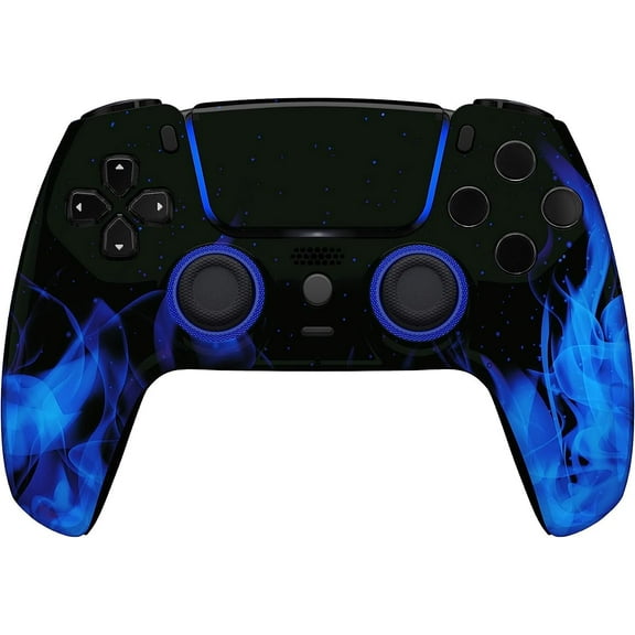 Custom Controllerzz Modded Wireless Custom Controller for PS5 - Compatible With All Shooting Games - Rapid Fire, Dropshot, Akimbo & More (Blue Flame)