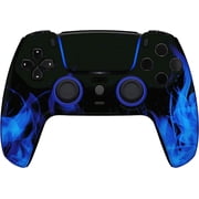 Custom Controllerzz Modded Wireless Custom Controller for PS5 - Compatible With All Shooting Games - Rapid Fire, Dropshot, Akimbo & More Blue Flame