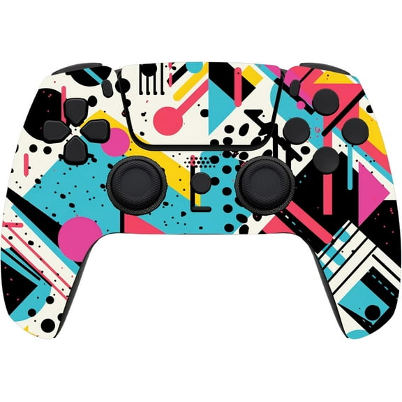 Custom Controllerzz Retro Abstract Modded Wireless Custom Controller for PS5 - Compatible With All Shooting Games - Rapid Fire, Dropshot, Akimbo & More (Retro Abstract)