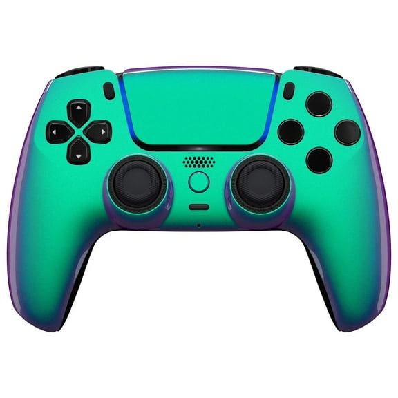 Custom Controllerzz Wireless Controller Compatible with PS5 - Multiple Designs Available (PS5 Green & Purple Chameleon)