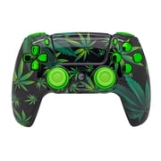 Custom Controllerzz Wireless Controller Compatible with PS5 - Multiple Designs Available Weeds & Green Chrome Inserts
