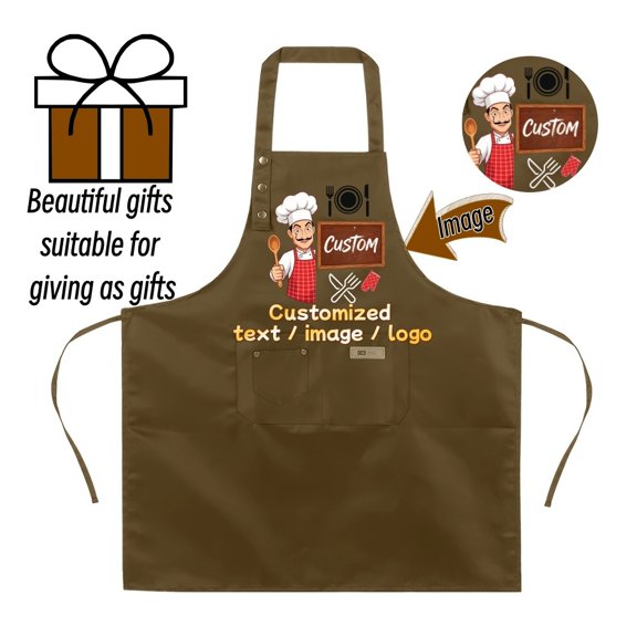 Custom Cooking Apron Personalized Photo Text Kitchen Gift