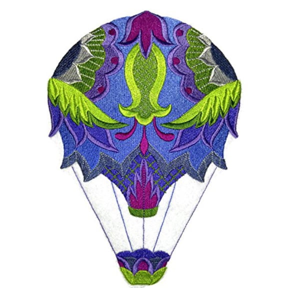 Custom Cool Breeze Jacobean Balloon Embroidered Iron On patch [5.86" x 8.26"]
