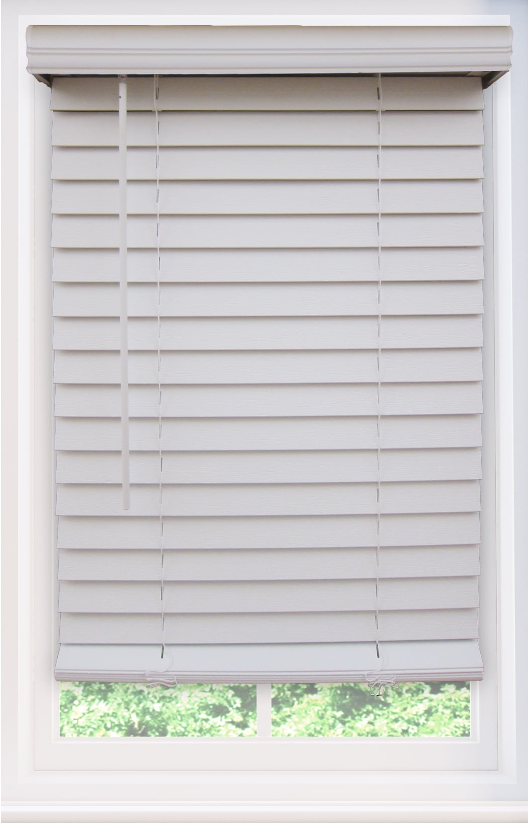 Cheap 2 Inch Faux Wood Blinds Custom Cordless 2 Inch Faux Wood Blind In White - Child Safe - Choose