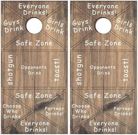 Cornhole Board Wraps #434 – 'Welcome To Our Firepit' Design, Set Of 2 Vinyl Decals With Squeegee, 25"x49"