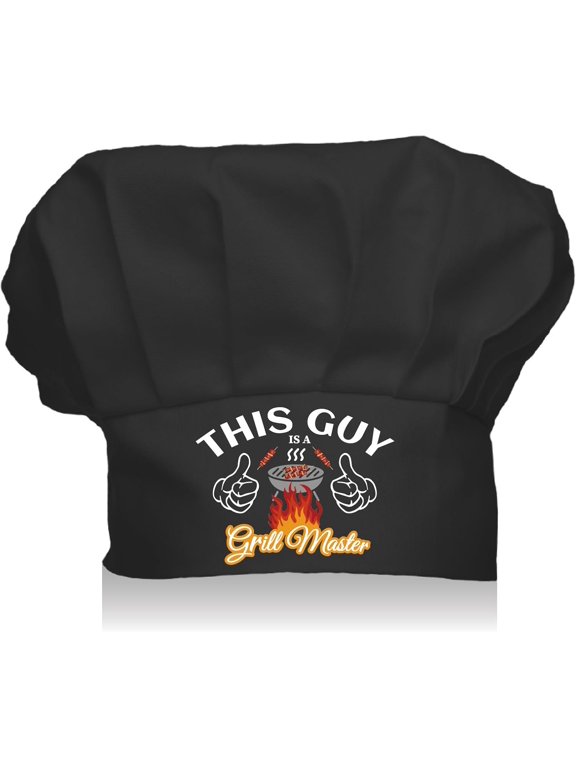 Custom Cotton Chef Hats Black Hat White Pattern Fire 70x100mm