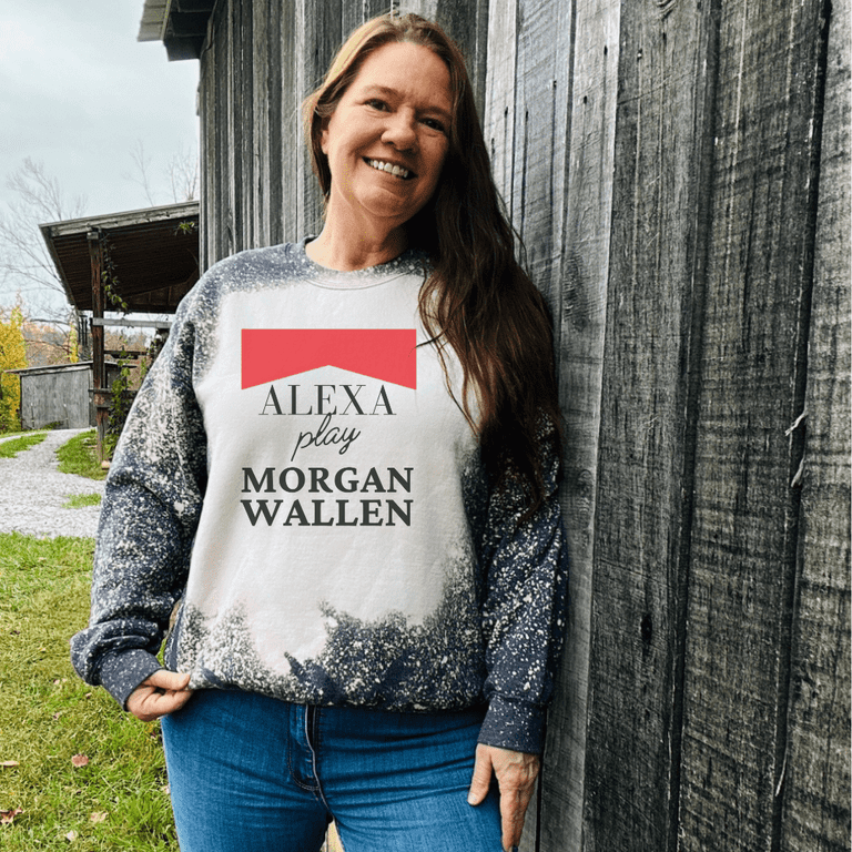 Country Music Inspired Wallen Bleached Sweatshirt Walmart