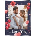 thumbnail image 1 of Custom Couple Blanket Gifts For Boyfriend Girlfriend, Personalized Picture Text Blanket, Custom Photo Blanket For Couples, Gifts For Husband Wife, Valentines, I Love You Gift, 1 of 6