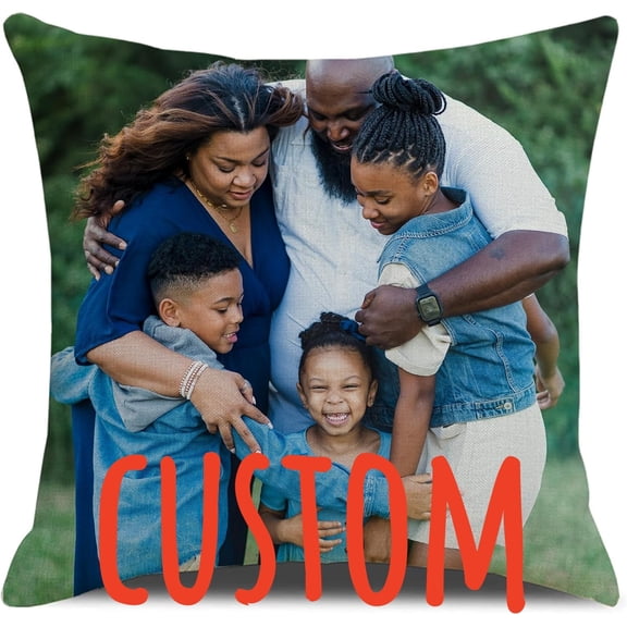 Custom Couple Decorative Pillow Cover Personalized Photo Text