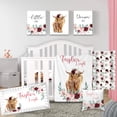 thumbnail image 1 of Custom Crib Bedding Set for, Personalized Highland Cow Bedding Set With Name for Infant, 5 Pcs Bedding Set , Fitted Crib Sheet Blanket Pillow Cover Changing Pad Cover Wall Set, 1 of 9