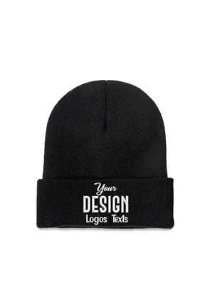 Custom Cuffed Knit Beanie Personalized Text Winter Hat