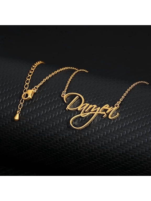 Custom Cursive Script Nameplate Necklace For Men Women 14K Gold Filled Elegant Distinctive Handcrafted Jewelry