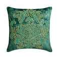 thumbnail image 1 of Custom Cushion Cover, Decorative Teal 22"x22" (55x55 cm) Throw Pillow Covers, Suede Damask Beaded & Embroidered Throw Pillows For Sofa, Abstract Pattern Modern Style - Aureate Teal, 1 of 3