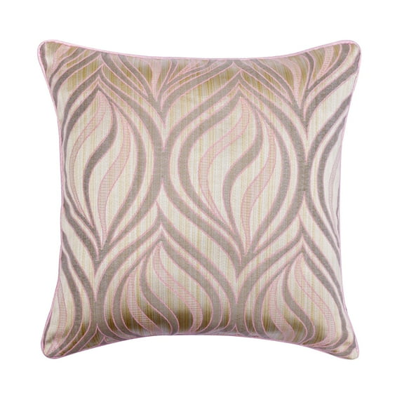 Custom Cushion Cover, Pink 12"x12" (30x30 cm) Throw Pillow Covers, Jacquard Abstract Throw Pillows For Couch, Abstract Pattern Contemporary Style - Pink Dusk