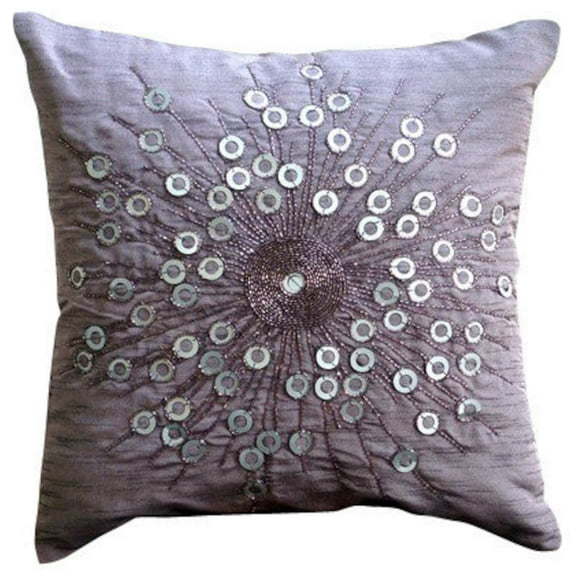 Custom Cushion Cover, Purple European Sham&nbsp;Covers 26x26 inch (65x65 cm), Silk Euro Pillow Covers, Abstract, Modern Euro Size Pillow Shams - Violet Light