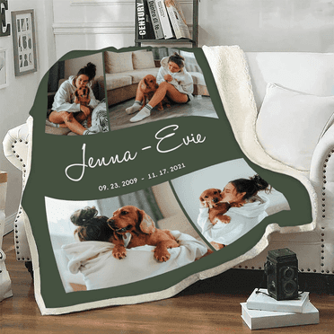 Custom Customized Blanket For Pet Lovers With Photo Photo Blanket For Pet Memorial Pet Blanket Pet Collage Fleece Blanket Gift For Christmas