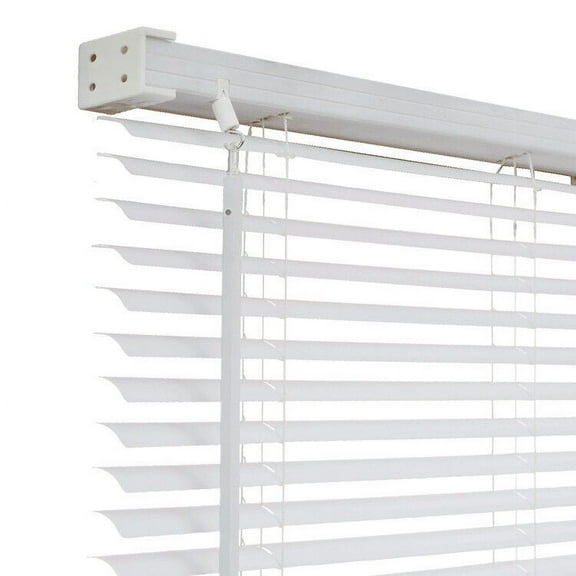 Custom Cut PVC Cordless Window Blinds, White 30" x 60"