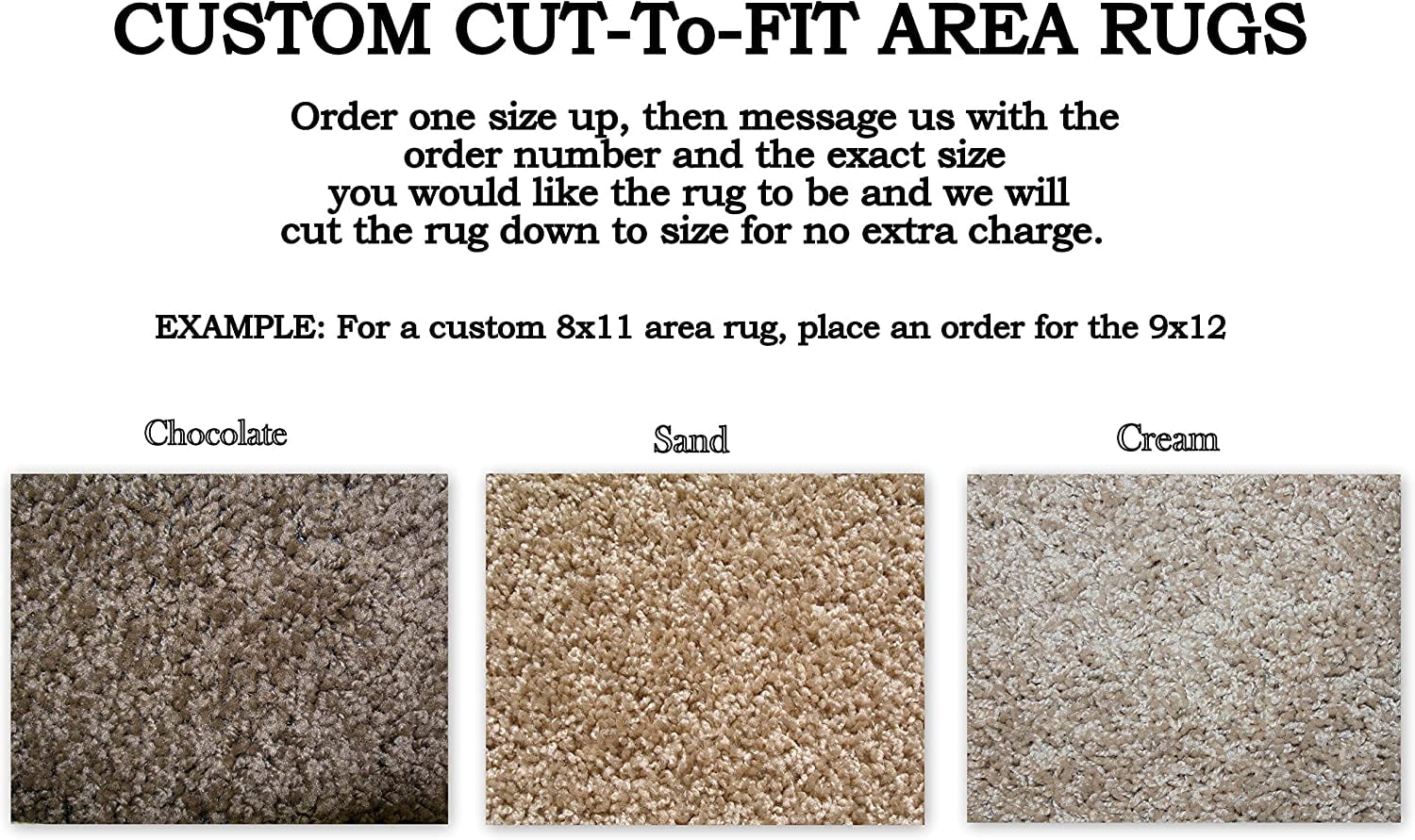 Custom CuttoFit Area Rugs. Multiple Colors to Choose from. Great for