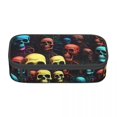 Custom Cute Skull Print Horror Pencil Cases for Large Capacity Skeleton ...