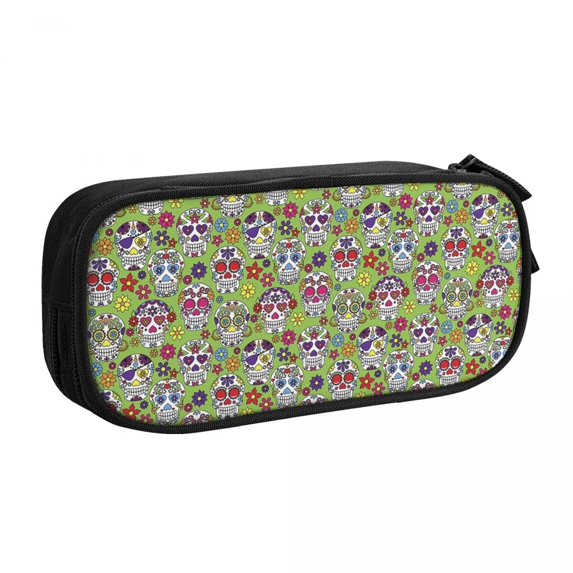 Custom Cute Skull Print Pencil Case for s Large Storage Horror Skeleton ...