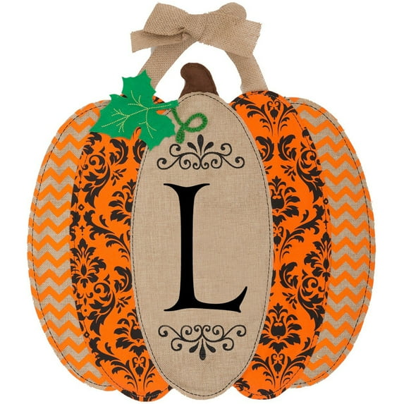 Custom Décor Pumpkin Monogram L Hang Around