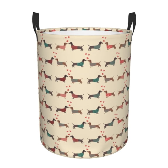 Custom Dachshund Sausage Dog Laundry Basket Foldable Large Capacity Clothes Storage Bin Animal Puppy Lovers Baby Hamper