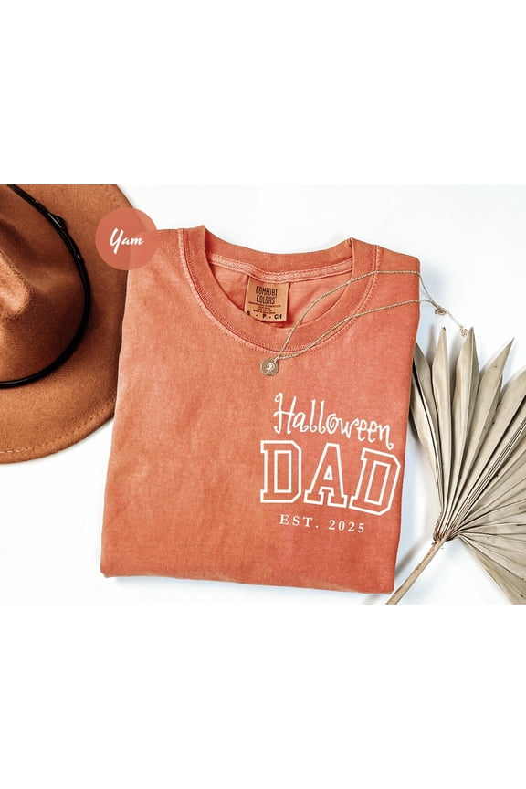 Custom Dad Halloween Shirt Personalized Dad Spooky Ghost Tee Funny Dad Est 2025 ShirtHallo