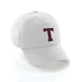 thumbnail image 1 of Custom Dad Hat A to Z Initial Letters Classic Baseball Cap, White Hat with Blue Red Letter T, 1 of 4