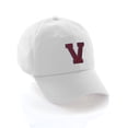 thumbnail image 1 of Custom Dad Hat A to Z Initial Letters Classic Baseball Cap, White Hat with Blue Red Letter V, 1 of 4