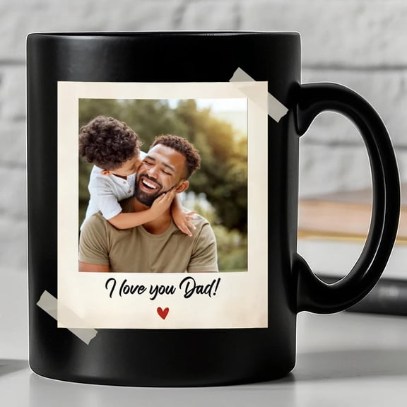Custom Dad Photo Black Mug, Father'S Day Gift For Dad, Personalized Coffee Mug With Picture, Bekilab Ceramic Coffee Mug, 11oz 15oz Gift
