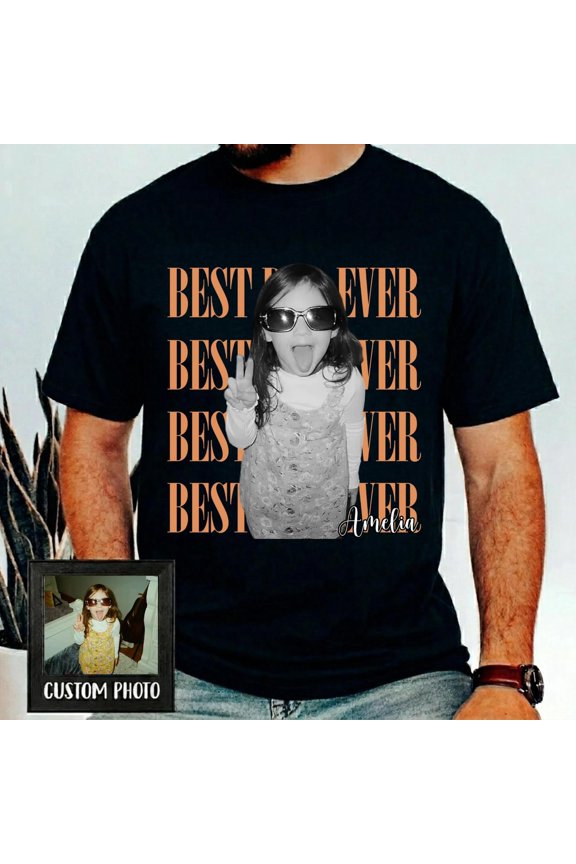 Custom Dad Photo Shirt, Personalized Dark Shirt, Custom Photo Fathers Day, ANANDHIS-Shirts