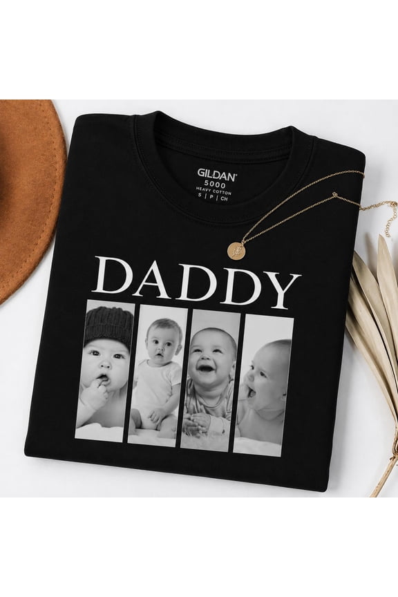 Custom Dad Photo Shirt with Custom Names, Custom Face Graphic Tee, Graphic T-Shirt