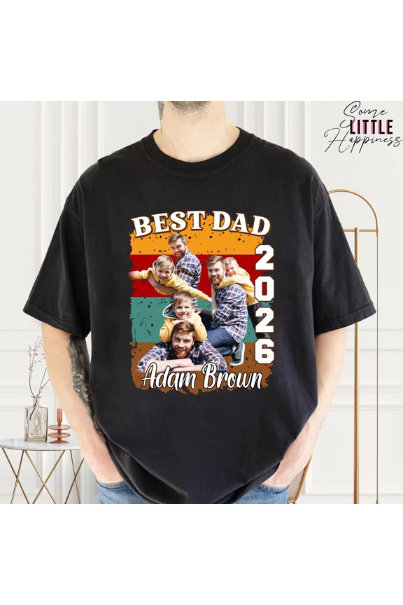Custom Dad Shirt Personalized Dad TShirt Custom Photo Shirt Fatheramp39s Day Retro Design